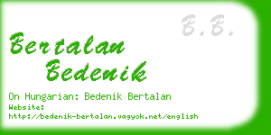 bertalan bedenik business card